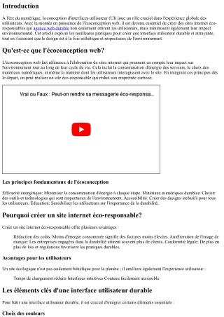 “Créer une interface utilisateur durable et attrayante”