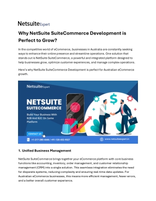 Why NetSuite SuiteCommerce Development is Perfect to Grow?