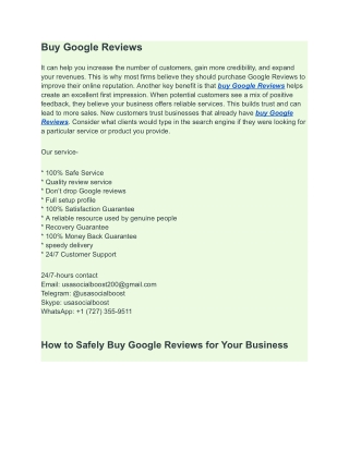 Buy Google Reviews