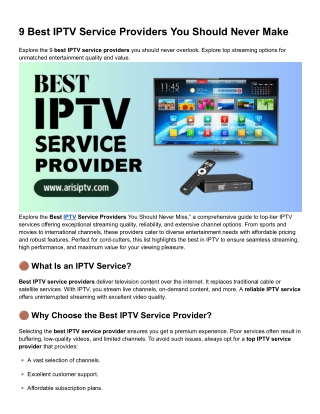 9 Best Iptv Service Providers You Should Never Make