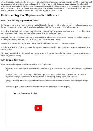 The Ultimate Guide to Roofing System Replacement in Little Rock