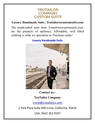Luxury Handmade Suits  Trutailorcocustomsuits