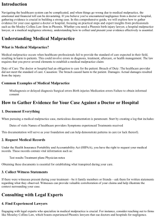 How to Gather Evidence for Your Case Against a Doctor or Hospital