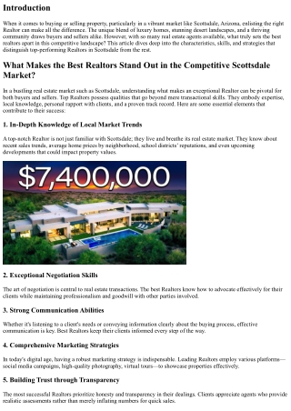 What Makes the Best Realtors Stand Out in the Competitive Scottsdale Market?