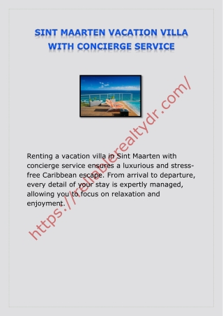 SINT MAARTEN VACATION VILLA WITH CONCIERGE SERVICE