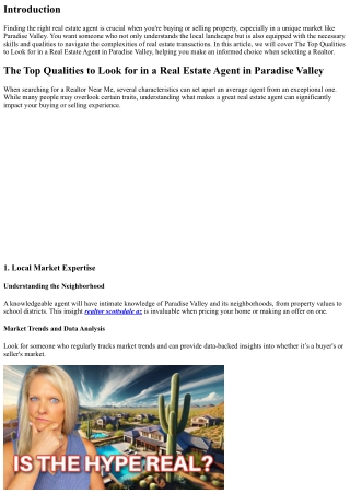 The Top Qualities to Look for in a Real Estate Agent in Paradise Valley