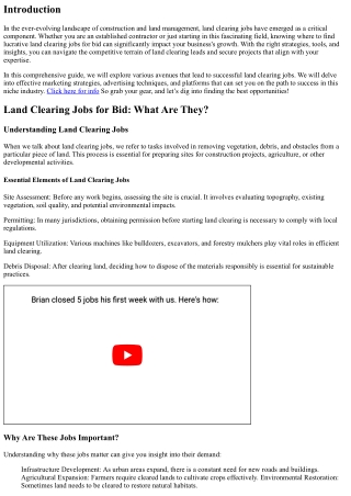 Land Clearing Jobs for Bid: Where to Find the Best Opportunities