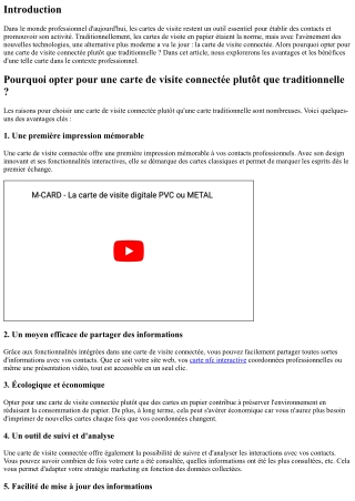 Pourquoi opter pour une carte de visite connectée plutôt que traditionnelle ?