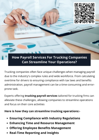 How Payroll Services For Trucking Companies Can Streamline Your Operations?