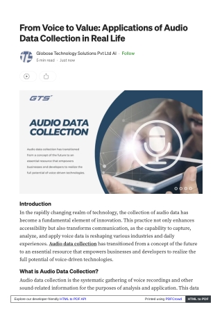 From Voice to Value Applications of Audio Data Collection in Real Life