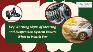 Key Warning Signs of Steering and Suspension System Issues What to Watch For