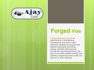 Forged Vice | Drop Forge Bench Vices – Ajay Vices