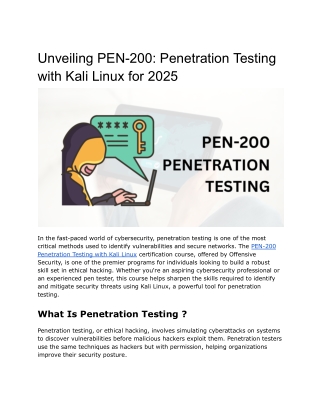 Unveiling PEN-200_ Penetration Testing with Kali Linux for 2025