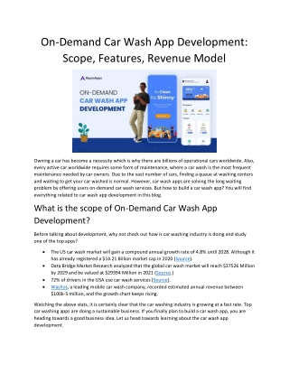 Revolutionize Car Maintenance with On-Demand Car Wash Apps