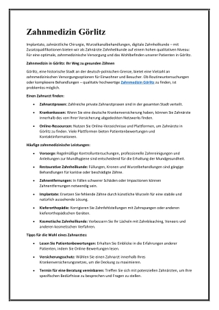 Zahnmedizin Görlitz