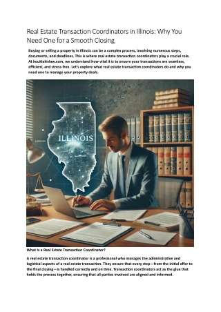 Real Estate Transaction Coordinators in Illinois - Why You Need One for a Smooth Closing