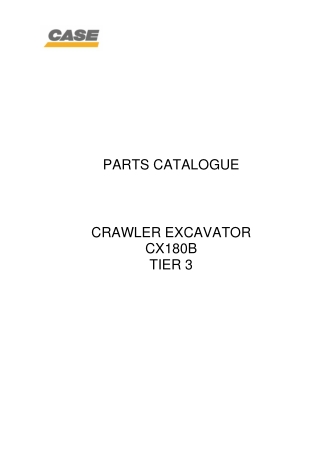 CASE CX180B TIER 3 Crawler Excavator Parts Catalogue Manual Instant Download