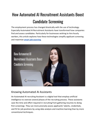 How Automated AI Recruitment Assistants Boost Candidate Screening