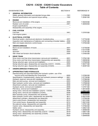 CASE CX210 CX230 CX240 CRAWLER EXCAVATOR Service Repair Manual Instant Download