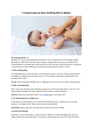 5 natural ways to Ease Teething Pain in Babies