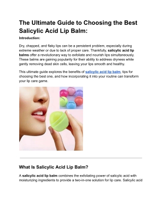 The Ultimate Guide to Choosing the Best Salicylic Acid Lip Balm