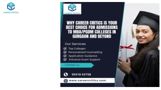 Why Career Critics is Your Best Choice for Admissions to MBA PGDM Colleges in Gurgaon and Beyond (2)