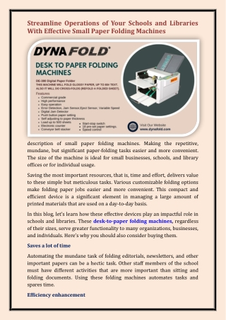 desk-to-paper folding machines