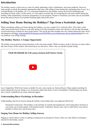 “Selling Your Home During the Holidays? Tips from a Scottsdale Agent”