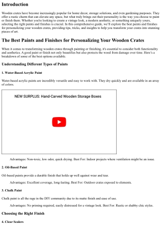 “The Best Paints and Finishes for Personalizing your wooden crates”