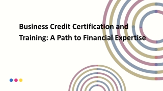 Business Credit Certification and Training
