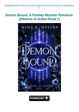 READ Books Demon Bound A Fantasy Monster Romance (Demons of Ardani Book 1)