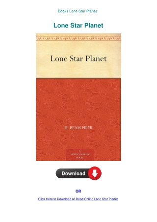 Books Lone Star Planet