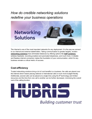 Networking solutions _ Hubris India