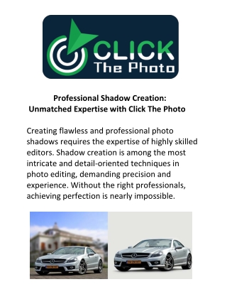 Professional Shadow Creation:  Unmatched Expertise with Click The Photo