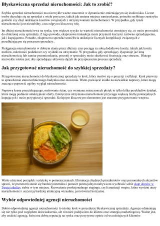 Szybka sprzedaż nieruchomości: Jak to zrobić?