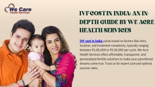 IVF Cost in India | We Care Health Services