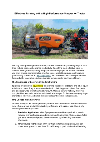 Effortless Farming with a High-Performance Sprayer for Tractor-5-1-25