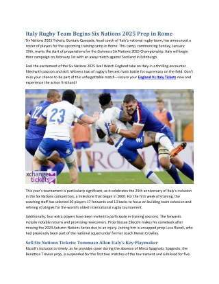 Italy Rugby Team Begins Six Nations 2025 Prep in Rome