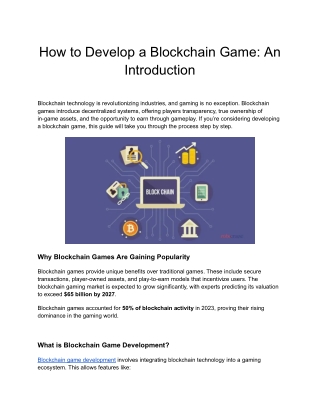 How to Develop a Blockchain Game_ An Introduction