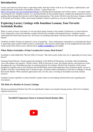 Exploring Luxury Listings with Jonathan Leaman, Your Favorite Scottsdale Realtor