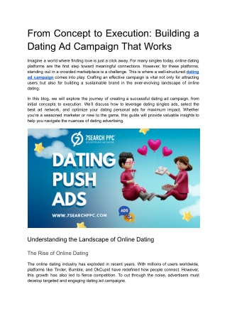 From Concept to Execution: Building a Dating Ad Campaign That Works