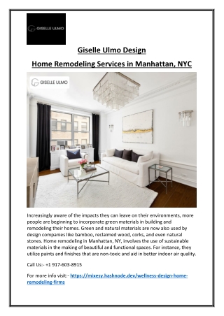 Manhattan, New York City's Leading Home Renovation Services