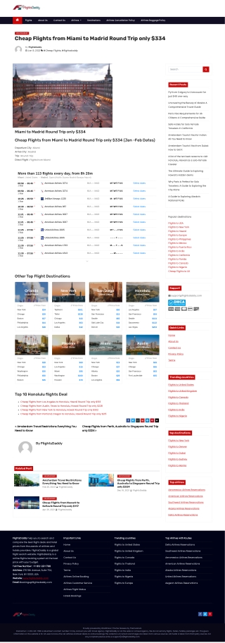 Cheap Flights from Miami to Madrid Round Trip only $334