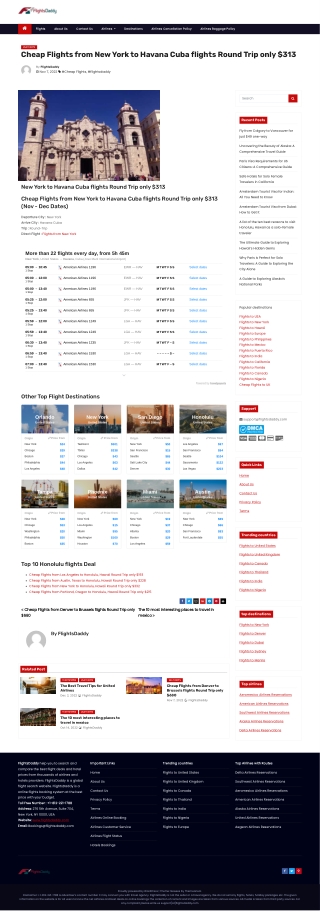 Cheap Flights from New York to Havana Cuba flights Round Trip only $313