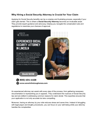 Why Hiring a Social Security Attorney is Crucial for Your Claim