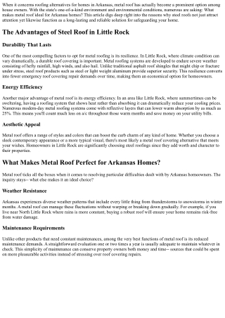 What Makes Steel Roof Covering Perfect for Arkansas Homes?