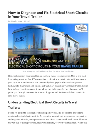 Diagnose & Fix Travel Trailer Shorts with 5th Wheel Trailer Repair Michigan