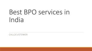 Best BPO services in India