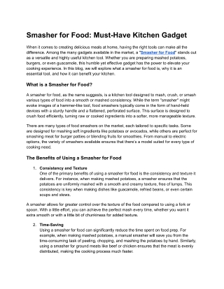 Smasher for Food-Must-Have Kitchen Gadget