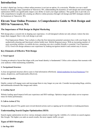 Elevate Your Online Presence: A Comprehensive Guide to Web Design and SEO in Van